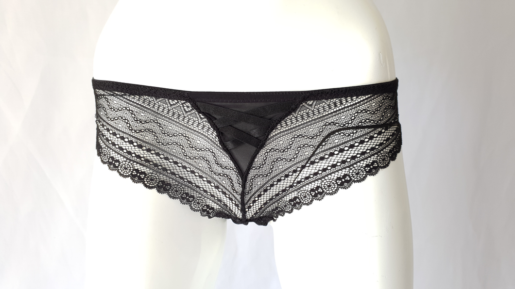 Black Lace Panty Crisscross Detail