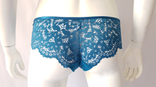 Load image into Gallery viewer, Turquoise Lace Panty Floral Detail
