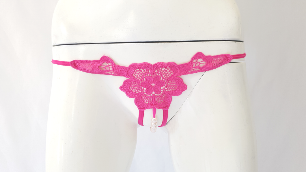 Pink Open-crotch G-string