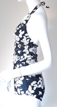 Load image into Gallery viewer, Black &amp; White Floral Tankini
